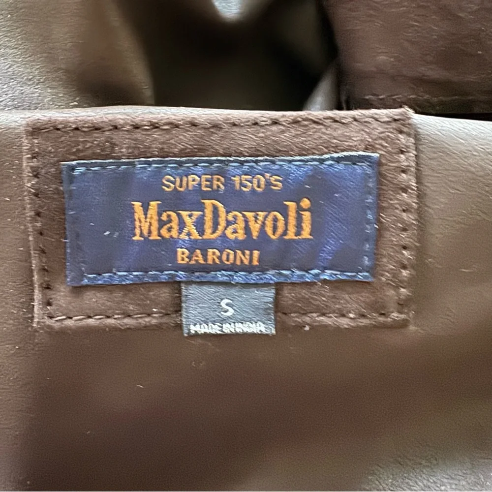 Men’s Max Davoli Baroni Brown Goat Suede Jacket Overshirt Size Small